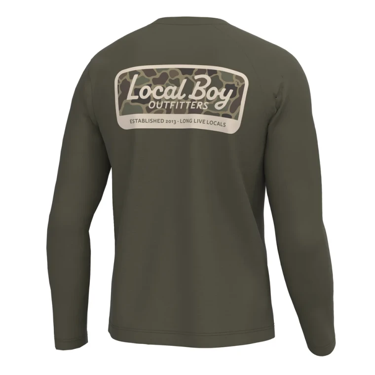 Brush Camo Mark Long Sleeve Heather Performance Shirt by Local Boy