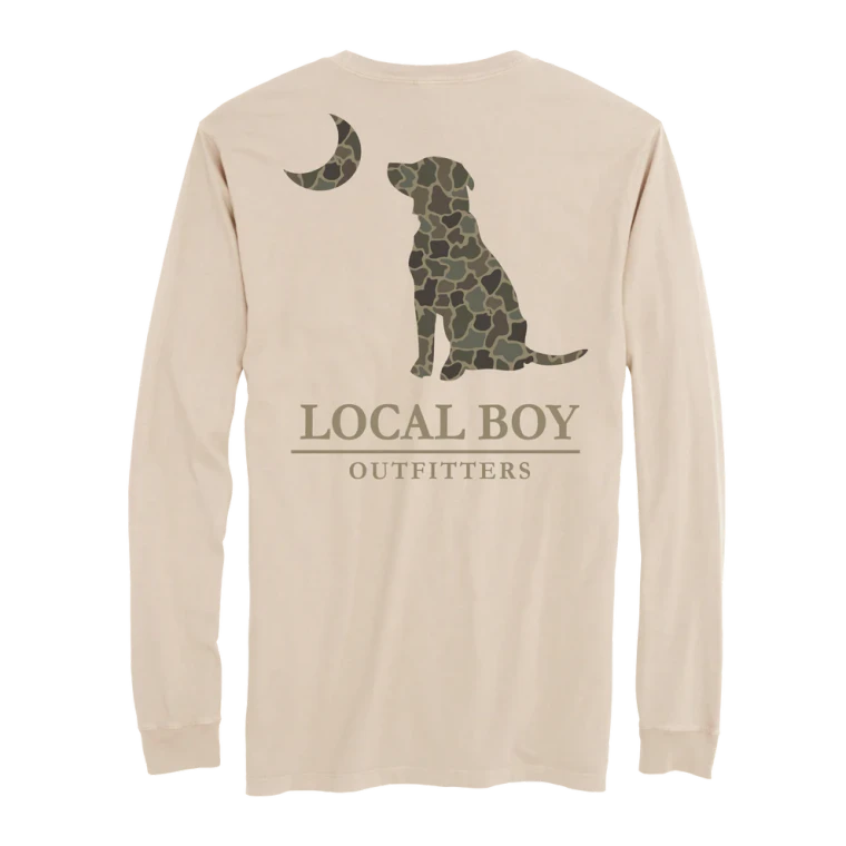 Youth Brush Camo Dog&Moon Long Sleeve T-shirt by Localboy