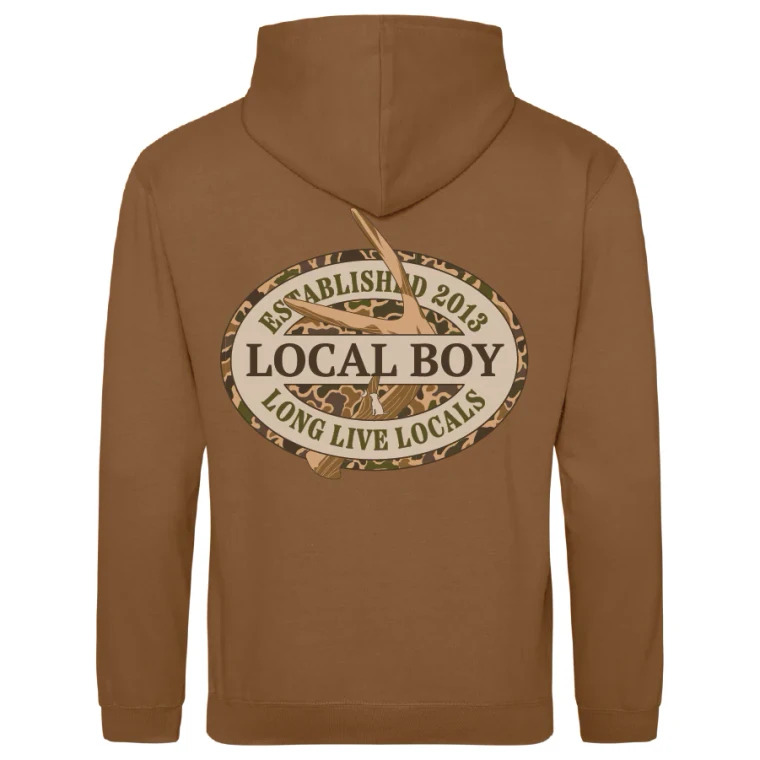 Youth Brushwood Hoodie Old School Antler Oval by Localboy