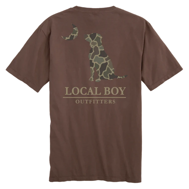 Brush Camo Dog&Moon Short Sleeve T-shirt by Localboy