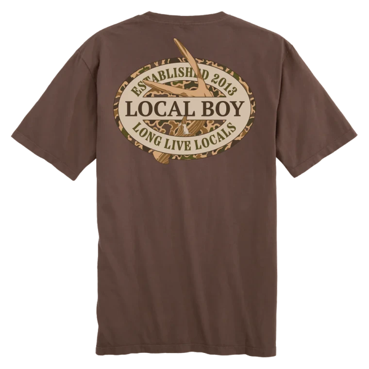 Old School Antler Oval Short Sleeve T-shirt by Localboy