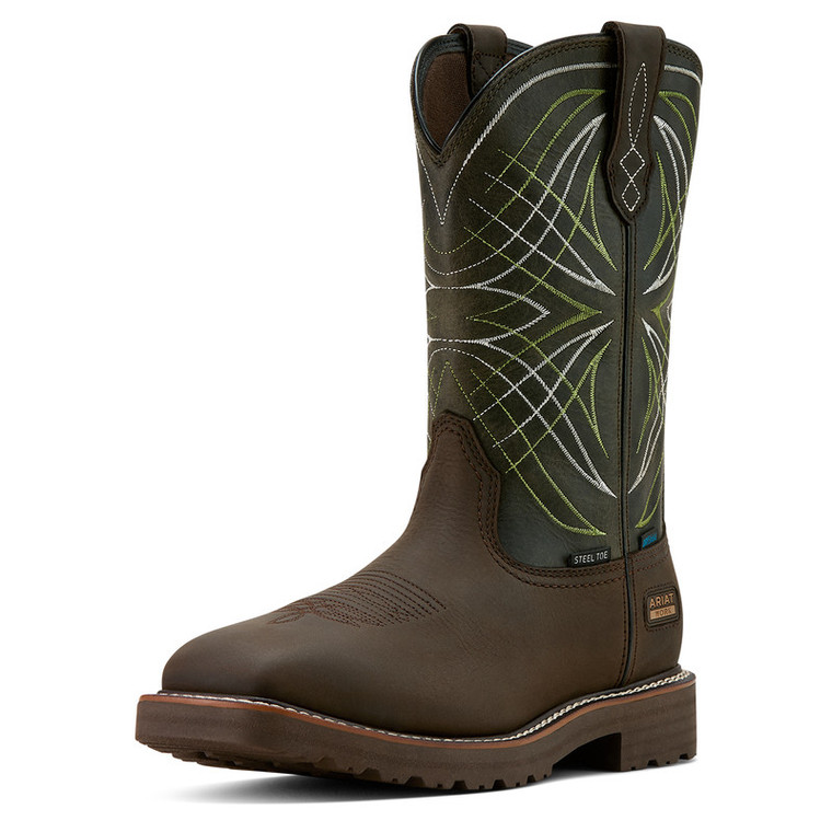 Men's Activator Waterproof Wide Square Steel Toe Work Boots by Ariat
