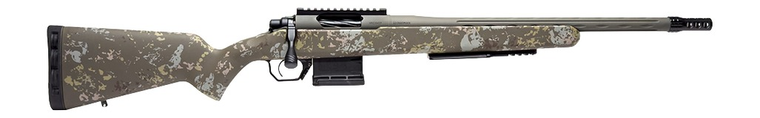 Vandal 2 7mm PRC Bolt Action Rifle with 22 Inch Fluted Threaded Barrel in OD Green Skip Dash Camo Stock by Horizon