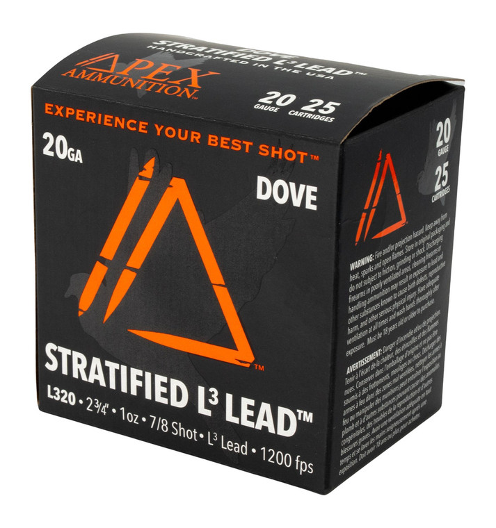 Apex Stratified Dove 1,200 fps 20 Gauge 2-3/4" 1 oz #7 & 8 Lead Shot Shotgun Ammunition