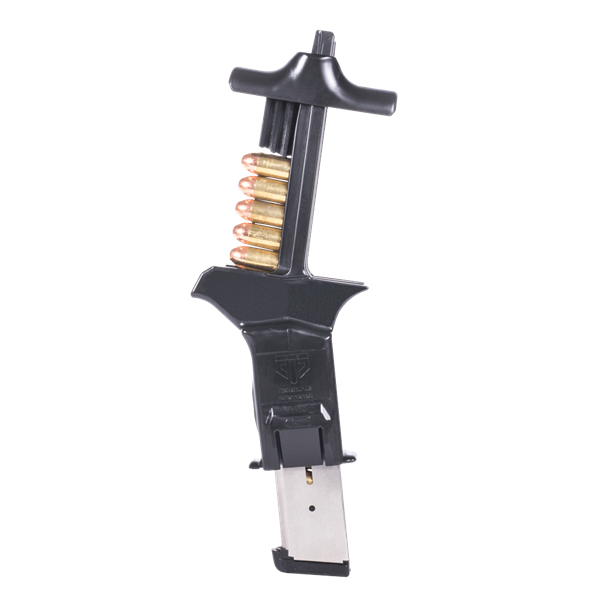 Product Description

The ETS C.A.M. Loader is a magazine loading accessory designed for .45 caliber pistol magazines. The universal loader is designed to work with virtually all brands of single- and double-stack pistol magazines and can be loaded from an ammunition tray or with loose ammunition.

The compact loader is designed for portability and is suitable for carrying in a range bag or pocket. The C.A.M. Loader is made in the USA and includes a lifetime warranty.

Key Features
Brand: ETS Group
Product: C.A.M. Loader
Product Code: ETSCAM-45
Caliber: .45
Compatibility: Virtually all brands of .45 caliber pistol magazines
Magazine Type: Single-stack and double-stack
Loading Method: Ammo tray or loose ammunition
Design: Universal magazine loader
Construction: Compact design
Made in USA
Lifetime Warranty
Pre-lubricated feed ramp
Product Highlights

The ETS C.A.M. Loader for .45 caliber magazines provides a universal loading design compatible with virtually all brands of single- and double-stack pistol magazines. Its compact size allows it to be carried in a range bag or pocket.

Benefits
Supports loading of compatible .45 caliber pistol magazines.
Works with both single-stack and double-stack magazine designs.
Accepts ammunition from a tray or as loose rounds.
Compact design makes it convenient to transport.
Made in the USA and backed by a lifetime warranty.
Pre-lubricated feed ramp is ready for initial use.
Ideal Use

C.A.M. Loader for All Pistol Mags .45 caliber