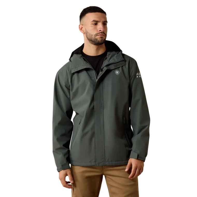 Men's Rebar Steel Green Stormshell Lightweight Waterproof Full Zip Jacket by Ariat
