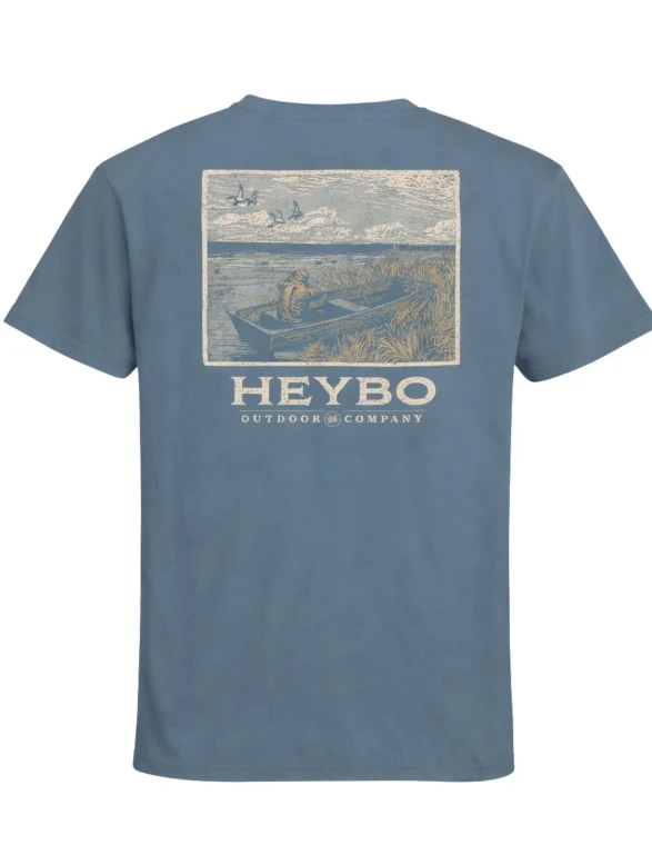 Men's Old Jon Boat Short Sleeve Graphic Tee Shirt by Heybo