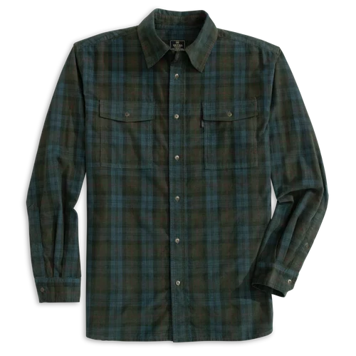 Men's Darden Corduroy Long Sleeve Button Down Shirt by Heybo
