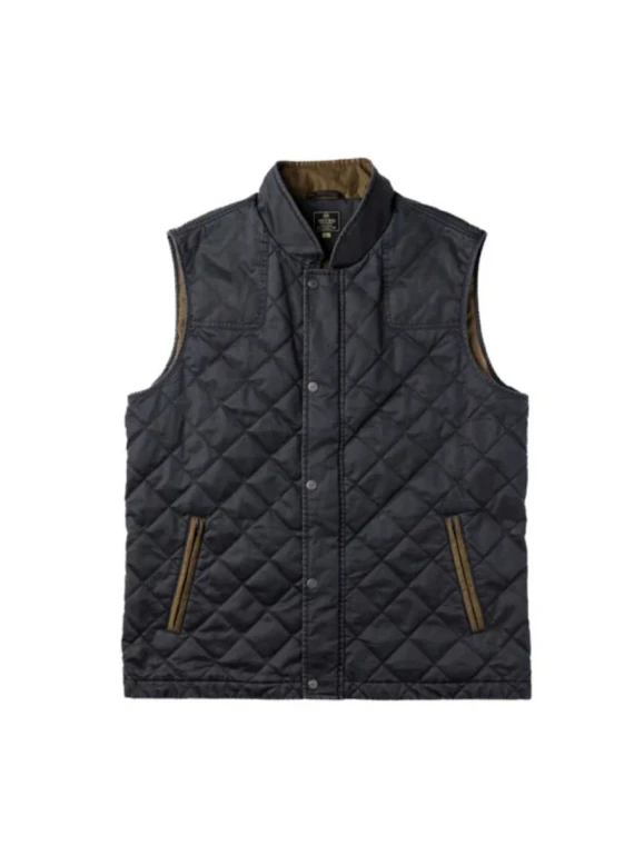 Men's Black Warner Quilted Vest by Heybo