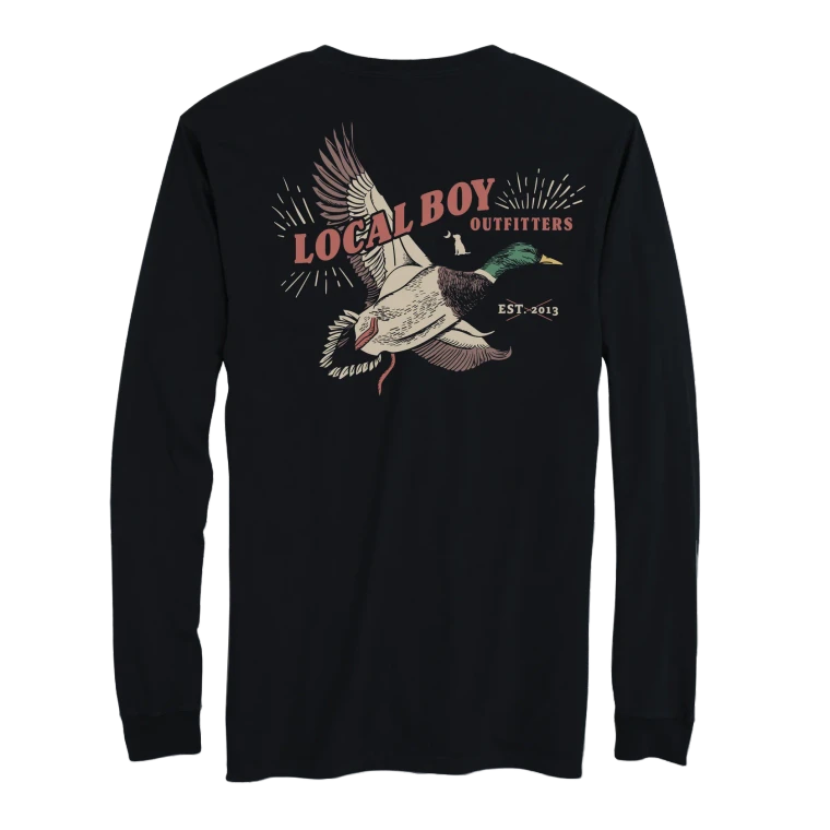 Men's Mallard Blast Long Sleeve Graphic Tee Shirt by Local Boy