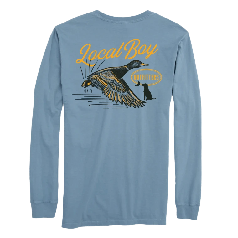 Men's Moonlit Mallard Long Sleeve Graphic Tee Shirt by Local Boy