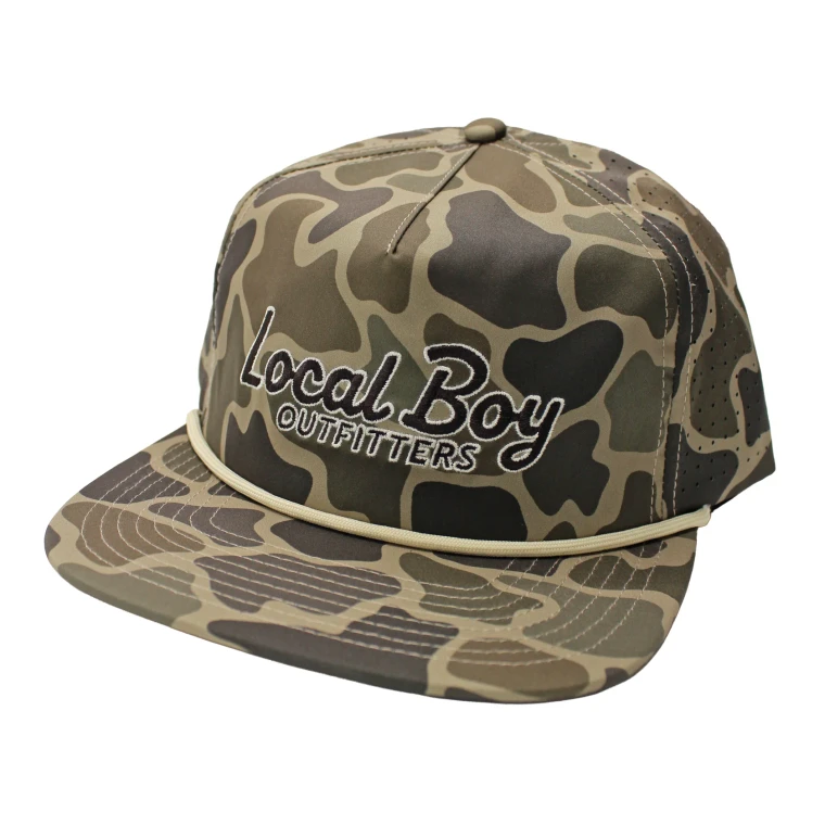 Adult Mark Script Perforated Low Profile Rope Hat by Local Boy