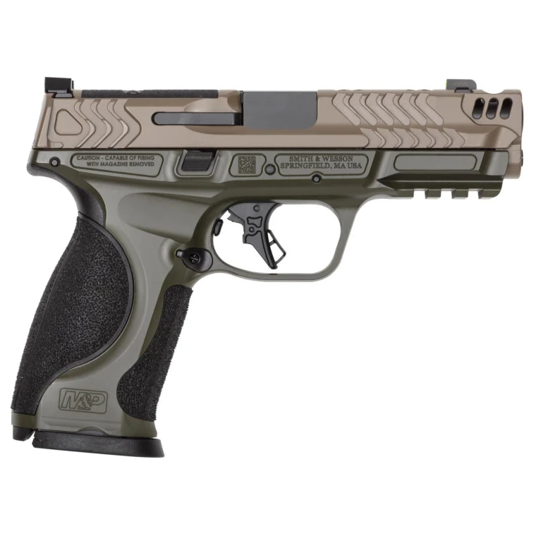 Smith & Wesson M&P9 Carry Comp 9mm Caliber 4.22" Barrel Length Semi Auto OD Green & Flat Dark Earth Finish Handgun