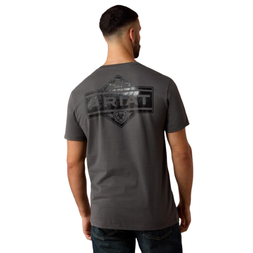 Leather Diamond Short Sleeve Tee Shirt in Shadow by Ariat