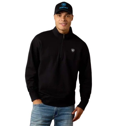 Holiday 1/4 Zip Sweatshirt in Black by Ariat