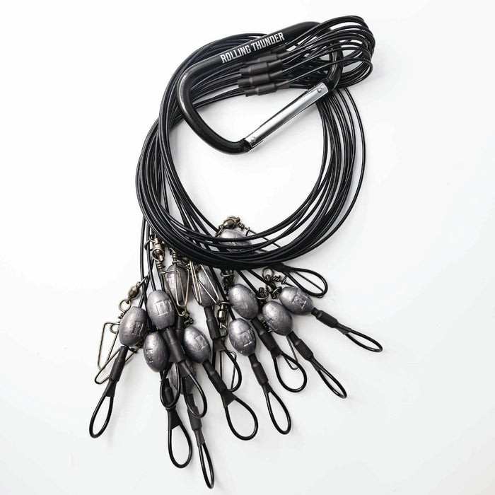 Stainless Steel Decoy Rigs 48” Cable with 2 oz Lead Weights by Rolling Thunder