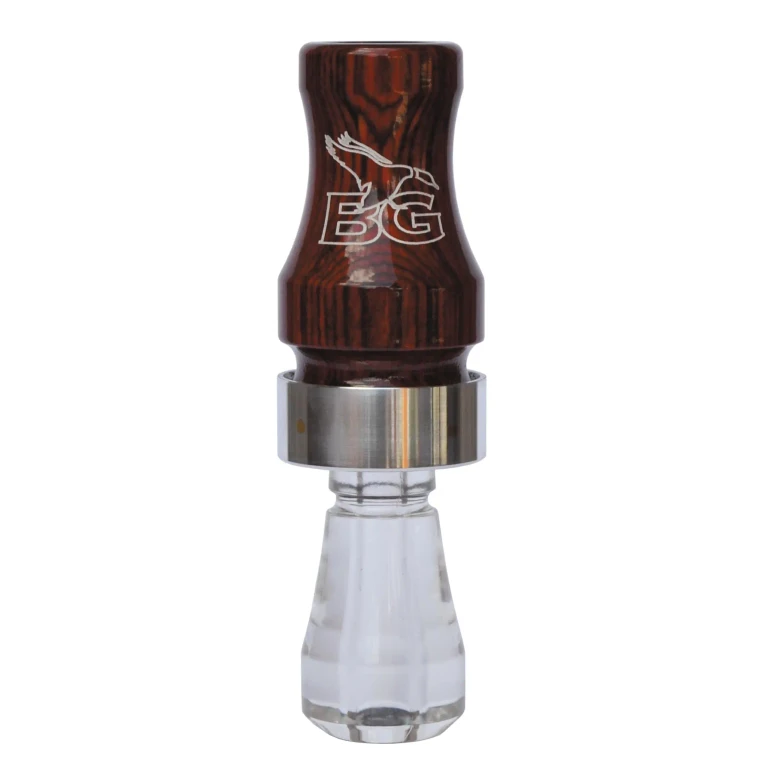 Double Cross Diamondwood/Poly Double Reed Duck Call - Cocobolo/Clear by Buck Gardner