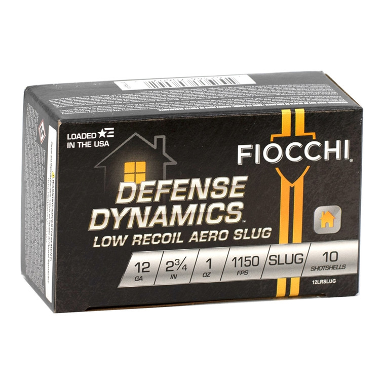 Fiocchi Defense Dynamics 1,150 fps 12 Gauge 2-3/4" 1 oz Low Recoil Aero Slug Shot Shotgun Ammunition