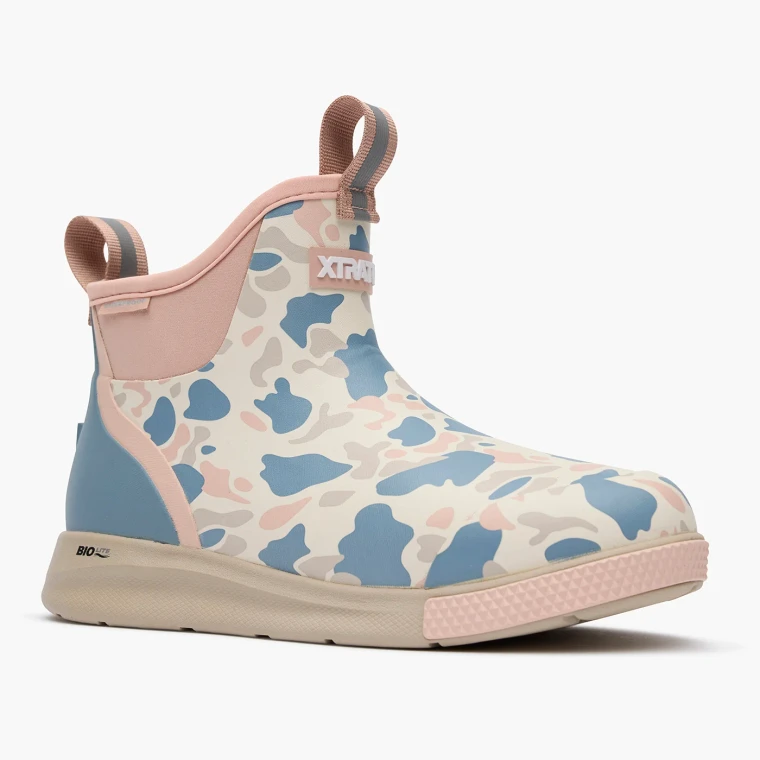 XTRATUF Women's Ankle Deck Boot Sport Ivory Duck Camo