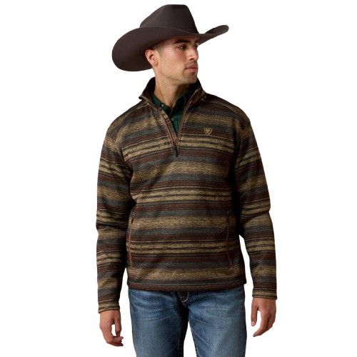 Caldwell Quarter Zip Sweater in Brazil Nut Serape by Ariat