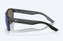 Paunch XL- Matte Black Sunglasses with Blue Mirror Polarized Glass side