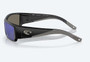 Corbina Pro - Matte Black Sunglasses with Blue Mirror Polarized Glass side