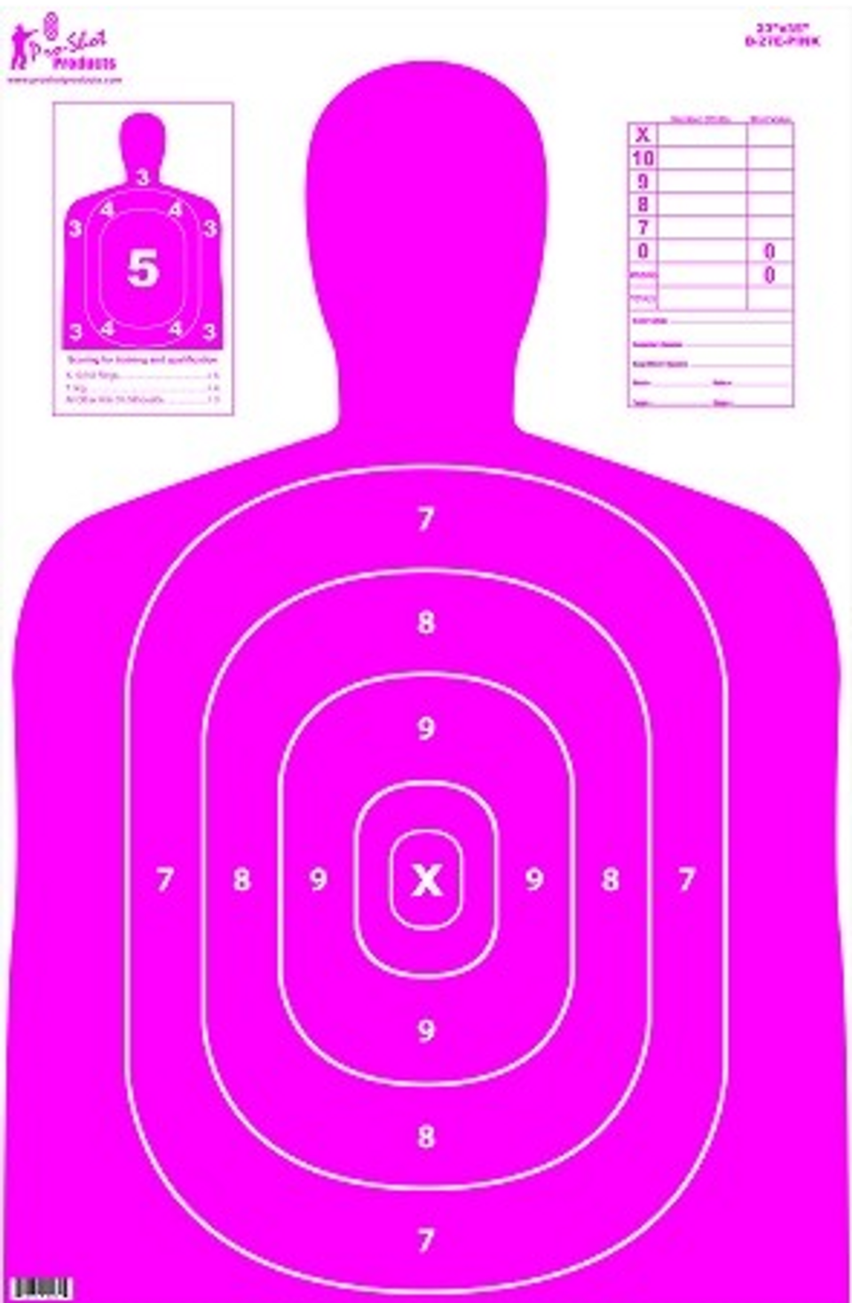 23 X 35 B27 Silhouette Target PROSHOT B27EPINK5PK DNW Outdoors 23-x-35-b27-silhouette-target-proshot-b27epink5pk-dnw-outdoors