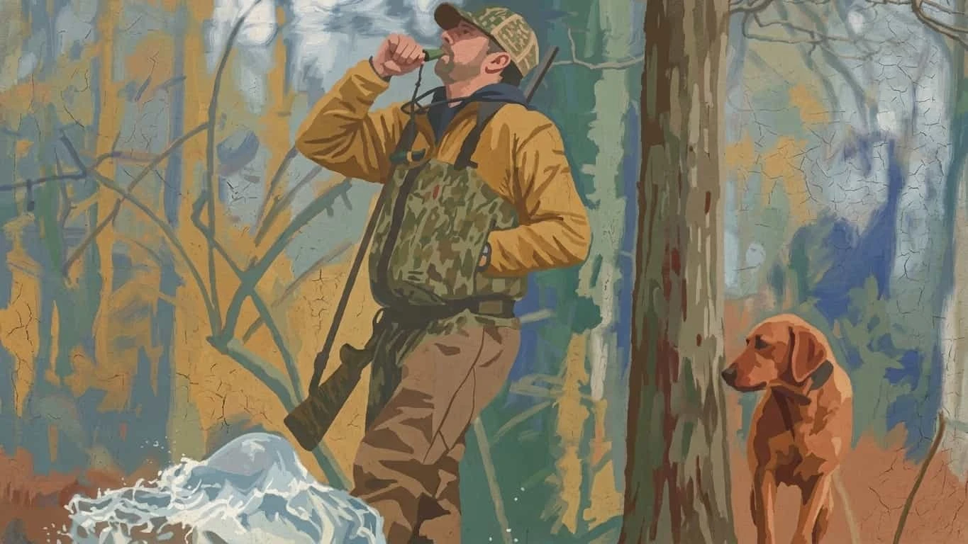 Hunter wading into the marsh at first light