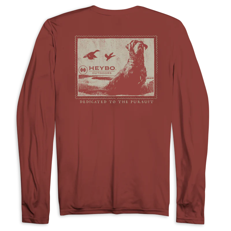 Weathered Lab Stamp Long Sleeve Tee by Heybo