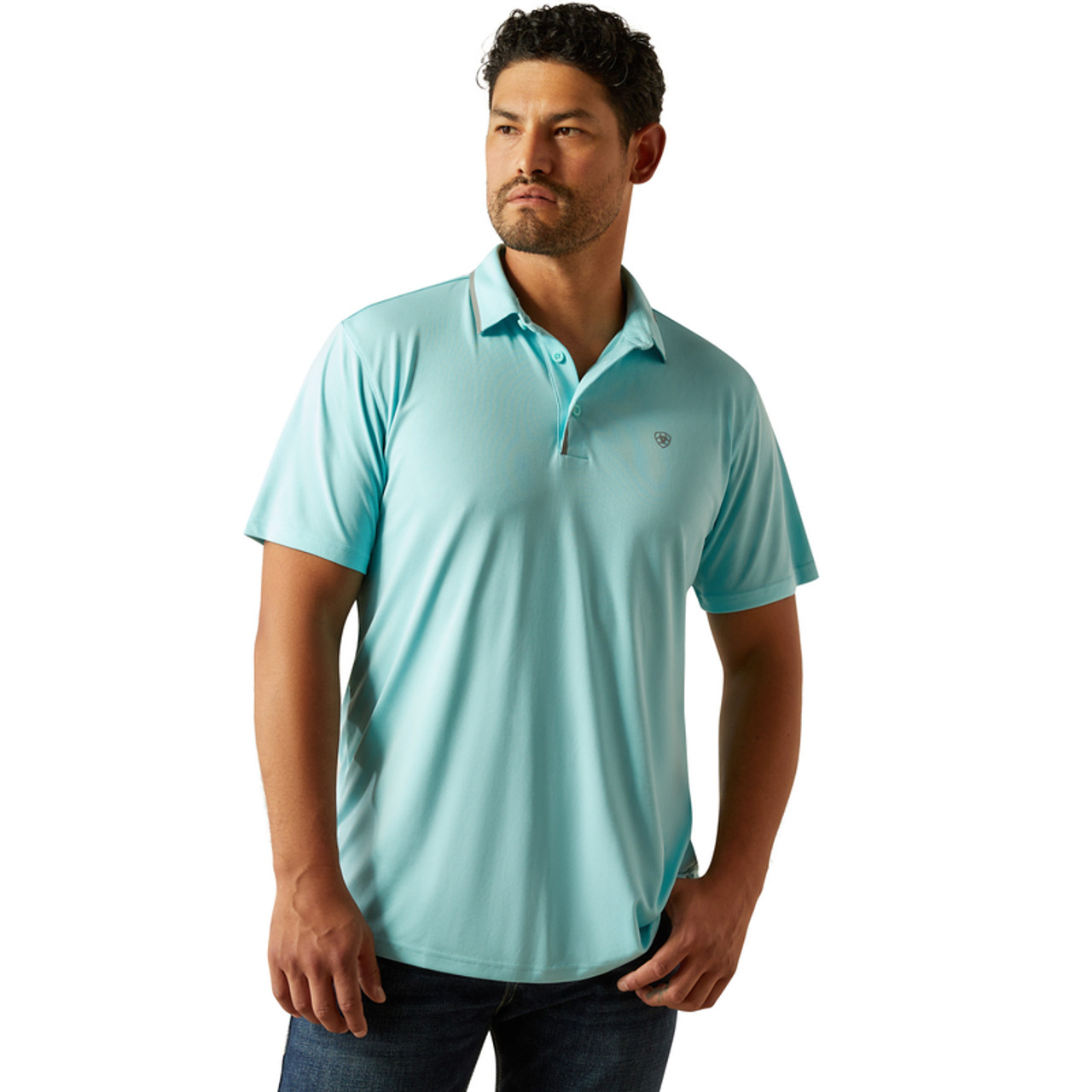 Welded TEK Fitted Short Sleeve Polo in Angel Blue by Ariat