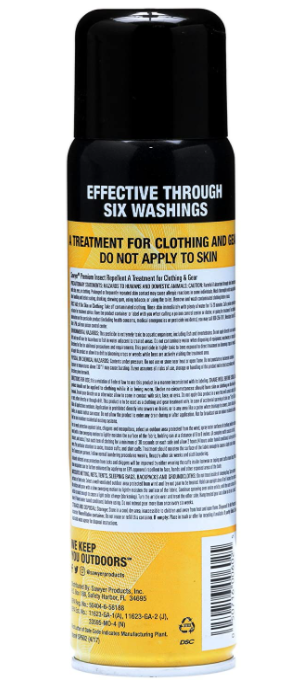 Clothing Insect Repellent 9oz back view