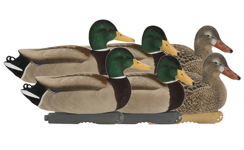 Avery GHG Pro-Grade Fully Flocked Active Mallard Decoys 6 Pack by Banded