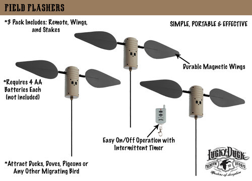 Field Flasher w/ Remote - 3pk by Lucky Duck- Contents