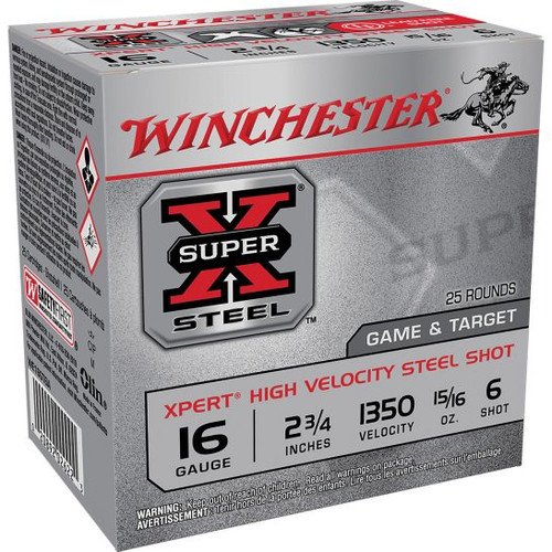 Winchester Super X 1350 fps 16ga 2-3/4" 15/16oz #6 Shotgun Ammunition
