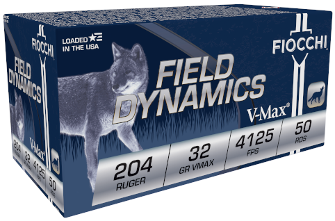 Fiocchi Field Dynamics 204 Ruger 32gr V-Max Rifle Ammunition