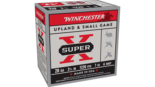 Winchester Super-X 20ga 1220fps 2-3/4" 1oz #6 Lead Shotgun Ammunition
