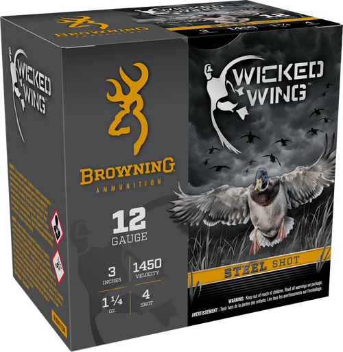 Browning Wicked Wing 12ga 3" 1-1/4oz #4  Shotgun Shells