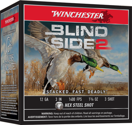 Winchester Blind Side 2 12ga 1400fps 3" 1-3/8oz #3 Hex Steel Shotgun Ammunition