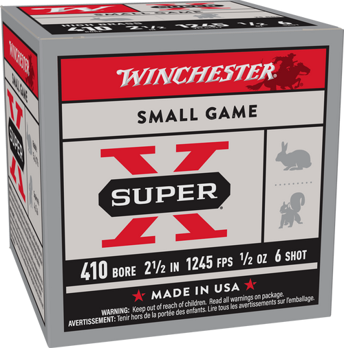 Winchester Super X 410ga 2-1/2" 1/2oz #6 Small Game Shotgun Ammunition
