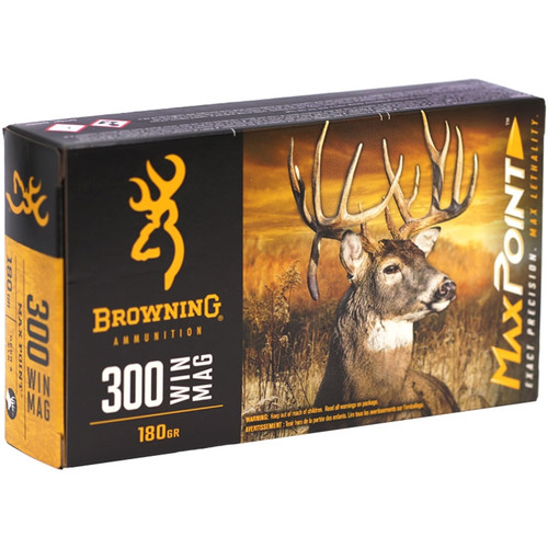 Browning Max Point 2,950 fps 300 Winchester Magnum 180 Grain Rifle ...