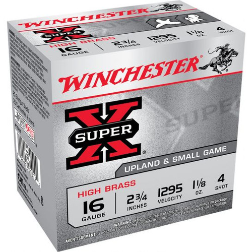 Winchester 16ga 2-3/4" 1-1/8oz #4 Super X Shotgun Ammunition