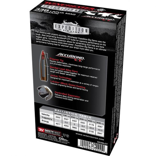 Winchester AccuBond CT 338 Lapua 300gr Polymer Tip Rifle Ammunition