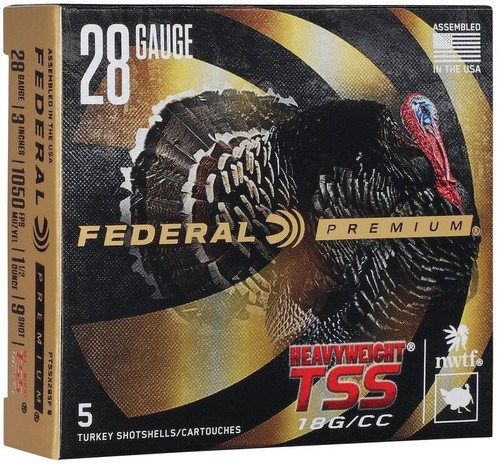 Federal Heavyweight TSS 1050fps 28ga 3" 1-1/2oz #9 Shot Turkey Hunting Shotgun Ammunition
