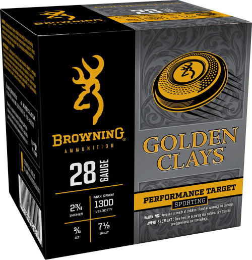 Browning Ammo Golden Clays 28Gauge 2.75" 3/4oz 7.5Shot