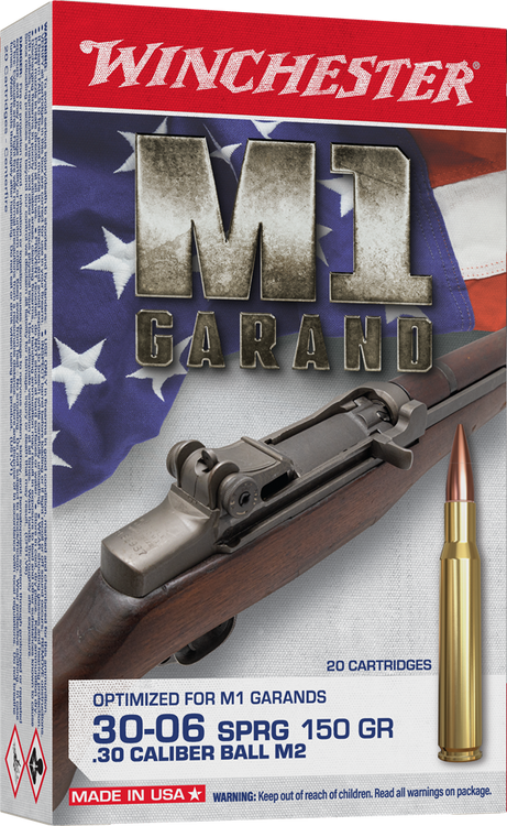 Winchester 30-06 Springfield 150gr .30 Caliber Ball M2 FMJ Rifle Ammunition