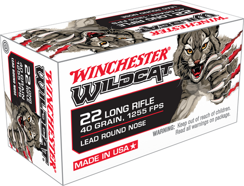 Winchester Wildcat 22lr 40gr Lead Round Nose Rimfire Ammunition