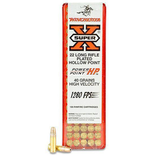 Winchester Super-X 22lr 40gr Copper Power Point HP Rimfire Ammunition