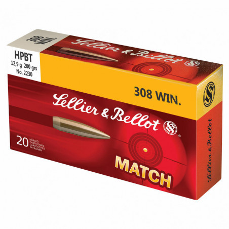 Sellier & Bellot 308 Win 200gr BTHP Subsonic Rifle Ammunition