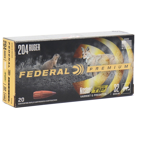 Federal Premium 204 Ruger 32gr Vital-Shok Nosler Rifle Ammunition