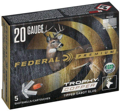 Federal Premium 20ga 2-3/4" 275gr Trophy Copper Sabot Slug Shotgun Ammunition